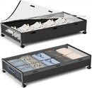 Under Bed Storage Containers with Wheels, 80L Extra-large Underbed Shoe Storage Organizer 2 Pack with Removable Lids, Large Rolling Under Bed Storage Dresser Drawers for Clothes Shoes Blankets by CozyNest Decor