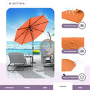 Midtown Umbrellas 10-Year-No-Fade - 9 Ft - UV Proof Tangerine Polyester Fabric - Umbrella Outdoor Patio, Auto-Tilt Aluminum Frame Patio Umbrella for Garden, Pool & Deck - Black Pole by GreenHaven Gardens