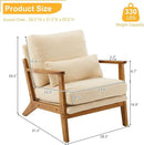 Karl home Accent Chair Wide Armrest Mid-Century Lounge Chair Teddy Fleece Armchair with Lumbar Pillow & Solid Wood Frame for Living Room, Bedroom, Balcony, Khaki by CozyNest Decor