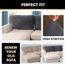 PrinceDeco Sectional Couch Covers Velvet Cushion Covers for Sectional Couch Washable Cushion Covers for Sectional Sofa Pet Friendly Sectional Sofa Slipcovers(1 Chaise Back+ 3 Sofa Back,Grey) by CozyNest Decor
