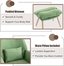 Rocking Chair with Ottoman and Pillow, Glider Rocker Chair, Accent Arm Chair Lounger for Living Room/Bedroom/Nursery, High Back, Solid Hardwood Base, Green by TinyTreasures Baby Boutique