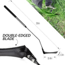 Walensee Grass Whip with Double-Edged Serrated Sharp Steel Blade Weed Grass Cutter with Soft Rubber 22-Inch Handle Cut Tall Grass and Overgrown Weeds in The Yard, Fields, and Ditches, Black,1 Pack by GreenHaven Gardens