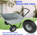 Dual Wheel Wheelbarrow, Heavy Duty Garden Cart, 300 lbs Capacity Utility Cart with Two 15 inches Pneumatic Tires for Outdoor Lawn Yard Farm Ranch (Gray) by GreenHaven Gardens