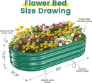 Galvanized Raised Garden Beds for Gardening - 60 x 32 x 12 inch Oval Metal Planter Boxes Above Ground Outdoor for Vegetables,Flowers,Herbs, Garden Container Green (1, 5X2.7X1FT) by GreenHaven Gardens