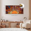 IARTTOP Extra Large Boho Sun Wood Wall Art for Living Room Wooden 3D Framed Abstract Sun Rising on the Horizon Geometric Wall Decor Mid century Sunshine Artwork Home Bedroom Office20 * 40 Inch by CozyNest Decor