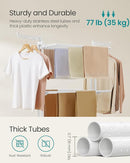 SONGMICS Clothes Drying Rack Stand 4-Tier, Foldable Laundry Drying Rack 68.1-Inch Tall, Stainless Steel, Rolling Clothes Horses Dryer Rack, Easy to Assemble, Indoor Outdoor Use, Cloud White ULLR701W03 by TinyTreasures Baby Boutique