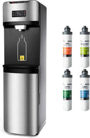 iSpring Bottleless Water Dispenser with Built-in 4-Stage Filtration, Hot/Cold/Room Temp, Self Cleaning, Stainless Steel, Model: DS4S by CozyNest Decor