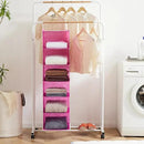 MAX Houser 6-Shelf Hanging Closet Organizer, Hanging Storage Shelves with 2 Sturdy Hooks Space-Saving for Bedroom, Foldable (Pink) by CozyNest Decor