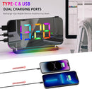 Projection Alarm Clock for Bedroom Ceiling,RGB Digital Clocks Radio with 10 Colors RGB Night Light,Loud Alarm Clock for Heavy Sleepers,USB C Charger Port,Snooze,12/24H,Auto Dimming by TinyTreasures Baby Boutique