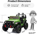 2 Seater Ride on Car Truck, 12V Kids Electric Ride on Toy for Big Kids Age 3-8 w/Remote Control- Army Green by TinyTreasures Baby Boutique