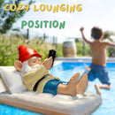 Relaxing Pool Gnome with Smartphone - 5.6" Heavy Resin Garden Statue - Weather-Resistant Funny Lawn Ornament - Summer Patio Decor - Unique Housewarming Gift by CozyNest Decor