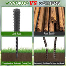 VVOKGO RebarStakes 36 Inch Ground Rebar Stakes (8 pcs), Heavy Duty Hook Ground Anchors, Steel Plant Support Garden Stake with Chisel Point end Black Plastic Spraying for Anti-Rust by CozyNest Decor