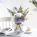 Fake Flowers Artificial Blue Flowers with Vase, Table Centerpieces for Dining Room, Silk Flower Arrangements for Home, Living Room Bathroom Plant Decor, Centerpiece Table Decorations by GreenHaven Gardens