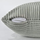 Fancy Homi 2 Packs Grey Long Lumbar Decorative Throw Pillow Covers 12x24 Inch for Couch Bed Sofa, Rustic Farmhouse Boho Home Decor, Soft Striped Corduroy Rectangle Accent Cushion Case 30x60 cm by CozyNest Decor