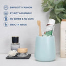 Bathroom Tumbler Cup Ceramic 13.5oz Reusable Toothbrush Cup 400ml,Toothbrush Holder Adequate for Your Bathroom (Cyan) by CozyNest Decor