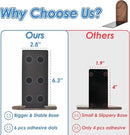 Book Ends, Sturdy Wooden Bookends for Shelves - Heavy Duty Non-Slip Book Organizers, Decorative Bookend Holders for Home Office, Library, Black Walnut Universal Economy Bookend, Small, 1 Pair by CozyNest Decor