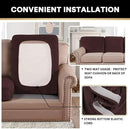 PrinceDeco Velvet Couch Cushion Covers 3 Pieces Velvet Separate Couch Cover Stretch Sofa Slipcover Washable Furniture Protector for Sectional Sofa Each Width Up to 40", Brown by CozyNest Decor