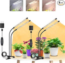 Grow Lights for Indoor Plants, 4 Heads Full Spectrum LED Plant Lamps with Clips and 10 Feet Cables for Seeding Growing(2 Pack) by GreenHaven Gardens