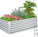 Quictent Galvanized Raised Garden Bed 6x3x2 Ft Metal Planter Box Bottomless for Backyard, Include 1 pc Tomato Cage, Silver by GreenHaven Gardens