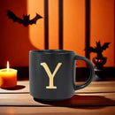 COLLECTIVE HOME - Monogram Ceramic Mugs, 15 oz Golden Initial Black Coffee Cups, Elegant Alphabet Tea Mugs, Elegant Personalized Mug with Gift Box, Unique Mug with Double Side Capital Lette (Y) by CozyNest Decor