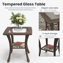 3 Pieces Outdoor Patio Furniture Sets with Single Chairs with 6-inch Thick Cushion and Side Table for Deck Lawn by GreenHaven Gardens