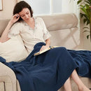 EMME Cotton Blanket Queen Size for Bed Soft Large Muslin Bed Blankets 90"x90" Lightweight Breathable All Season Gauze Blanket, Navy by CozyNest Decor