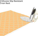 Encasa XO Ironing Mat/Pad (Large 48"x28") with 3mm Padding & Silicone Iron Rest for Steam Pressing on Tabletop or Bed - Heat Resistant, Portable, Quilting & Travel Blanket - Peach Tiles by CozyNest Decor