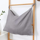 Hanging Linen Laundry Bag, 100% Pure Flax Linen Over The Door Hamper with Bottom Zipper for Laundry Room, Household Dirty Cloth Storage Organizer Bag, Gray by CozyNest Decor