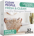 The Clean People Laundry Detergent Sheets - Laundry Soap - Ultra Concentrated, Recyclable Packaging, Stain Fighting - Fresh Scent, 32 Pack by CozyNest Decor