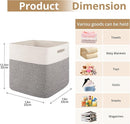 OIAHOMY 13 Kallax Inch Cube Storage Bins, 3-Pack Cotton Rope Woven Baskets for Organizing, Kallax Insert Storage Baskets for Shelves, Baby Nursery, Closet Organizer, 13*13*12.6IN, Grey & White by TinyTreasures Baby Boutique