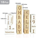 I'm Solid Wood Monthly Weekly Baby Milestone Age Blocks, Personalized Own Name, Gender Neutral, Newborn Gifts & Keepsakes for Picture Props (1.9" / 18 Pcs/Brown) by TinyTreasures Baby Boutique