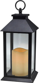 YAKii Hanging Glass Panes Lantern Portable Led Lantern Decorative Operated by 3AAA Battery Use for Garden Yard, Indoor Decoration Candle (Black) by CozyNest Decor