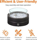 Amazon Basics 14-Inch Round Propane Fire Pit, 9000 BTU Portable Tabletop Fireplace with Glass Stones, Umbrella Hole Compatible for Outdoor Patio Tables & Camping, Brown by GreenHaven Gardens