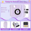 Instant Print Camera for Kids - 2.4 Inch Kids Camera Instant Print with Paper & 32G Card- Digital Children Toys as Christams Birthday Gifts for Girls Boys Age 3-12 - Purple by TinyTreasures Baby Boutique