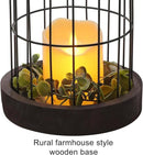 PHOSPHOR Rustic Farmhouse Decor Lantern Set of 2 Modern Farmhouse Decorative Indoor for Kitchen Fireplace Centerpiece Table Dinning Living Room by CozyNest Decor
