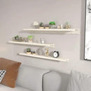 Giftgarden 47 Inch Floating Shelves for Wall Creamy White Beige Wood-Grain, Long Picture Ledge Large Wooden Photo Shelf for Living Room Bedroom Nursery Office, Set of 3 Different Sizes by CozyNest Decor