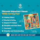 6 Educational Wooden Puzzles & Storybook, Teaches Kindness, Empathy & More – 6 in 1 Jigsaw Puzzle for Kids Ages 3-7 – Learn Real Values Through Stories – Montessori Puzzle Set 25 Pieces by TinyTreasures Baby Boutique