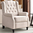 CANMOV Push Back Recliner Chair,Accent Chair,Mid Century Wingback Recliner, Fabric Push Back Recliner Chair Single Armchair Sofa with Rivet Decoration, Button-Tufted Back for Living Room, White by CozyNest Decor