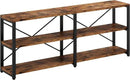 IRONCK Rustic Entryway Console Table, Long Hallway Table 70.8 in 3-Tier, TV Stand Entertainment Center Media Stand for Living Room, Industrial Style, Vintage Brown by CozyNest Decor
