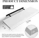 BAYKA Floating Shelves for Wall, 22.5 inches Wall Mounted Rustic Wood Shelves for Bathroom, Bedroom, Living Room, Floating Shelves for Books/Storage/Decor (White,Set of 3) by CozyNest Decor