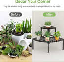 aboxoo 2 Tier Plant Stand Flower Pot Rack for Patio,Metal Stair-Step Style Corner Shelf Planters,Hevay Duty Plant Stand,Quarter Round Display Holder for Indoor Outdoor Use(Black) by GreenHaven Gardens