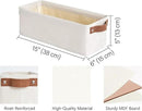 StorageWorks Narrow Storage Bins, Small Basket for Closet and Shelves, Fabric Organizer with Handles, Toilet Paper Storage, Beige, 2-Pack by CozyNest Decor