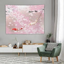 Houselerax Japanese Koi Fish Tapestry, Cherry Blossoms Asian Oriental Pink Flower Branch Koi Fish Carp Tapestries Wall Hanging for Bedroom Living Room Office Decor 80"x60" by CozyNest Decor