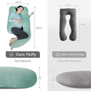 MOON PARK Pregnancy Pillows for Sleeping - U Shaped Full Body Maternity Pillow with Removable Cover - Support for Back, Legs, Belly, HIPS - 65 Inch - Turquoise - Cooling Cover by TinyTreasures Baby Boutique