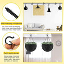 Hooks for Outdoor String Lights, 52 Pack Screw Hooks for Hanging Plants Led Party Lights Garage Wind Chimes, Black Heavy Duty Q Hanger Ceiling with Safety Buckle, Box and Wing Nut Driver by GreenHaven Gardens