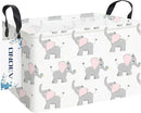 Rectangular Folding Laundry Basket,waterproof Canvas Basket,gift basket,Suitable for children's room,Office,Clothes,Toys Storage(Elephant calf) by TinyTreasures Baby Boutique