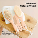 Baby Hair Brush and Comb Set for Newborn - Wooden Baby Hair Brush Set with Soft Goat Bristle, Baby Brush Set for Newborns, Baby Brush and Comb Set Girl, Boy, Toddler Cradle Cap Brush (Oval, Peach) by TinyTreasures Baby Boutique