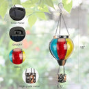 pearlstar Hot Air Balloon Solar Lantern with Flickering Flame Light Outdoor Solar Hanging Lights Waterproof for Garden Yard Farmhouse Patio Pathway Outside Decoration,Glass, Rainbow by GreenHaven Gardens