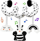 Black and White High Contrast Baby Toys - Sensory Infant Hanging Carseat & Stroller Toy for Newborns 0-6,6-12Months Perfect Easter Birthday & Baby Shower for Babies Boys Girls by TinyTreasures Baby Boutique