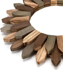 Honiway Boho Wall Decor 12 inch Decorative Mirror with Rustic Wood Sunburst Frame, Perfect for Bedroom, Living Room, Bathroom, Kitchen by CozyNest Decor